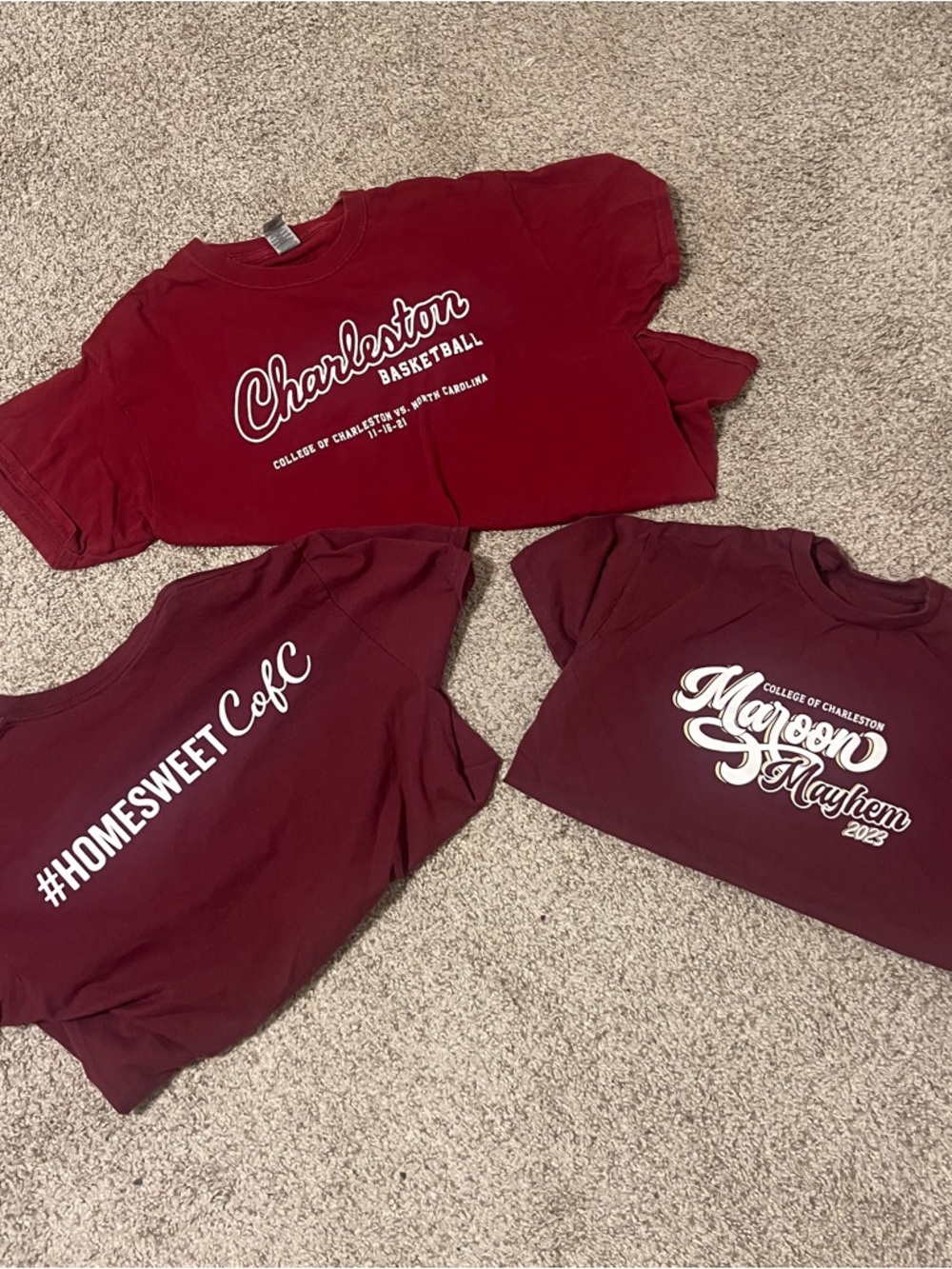 Maroon CofC T-Shirts 3 Pack